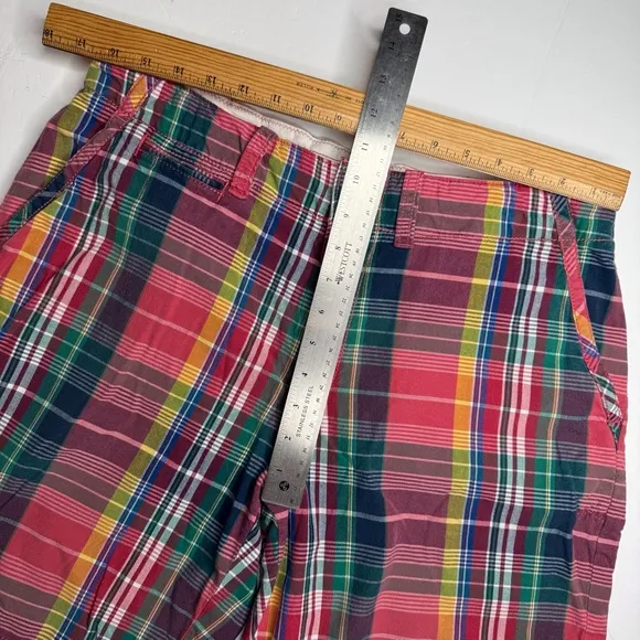 Polo Ralph Lauren Madras Plaid Shorts Size 33 Preppy Classic Nautical 10” Inseam