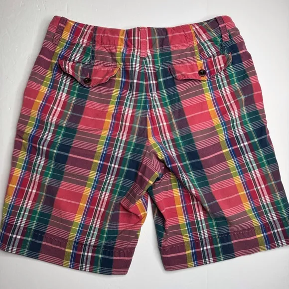 Polo Ralph Lauren Madras Plaid Shorts Size 33 Preppy Classic Nautical 10” Inseam