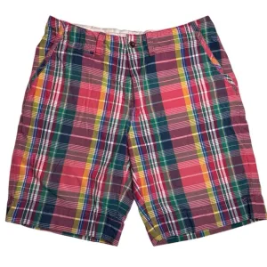 Polo Ralph Lauren Madras Plaid Shorts Size 33 Preppy Classic Nautical 10” Inseam