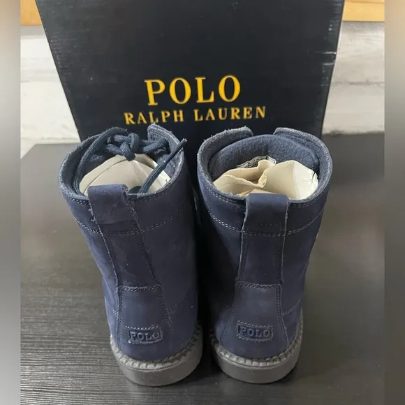 Polo Ralph Lauren Navy- polo mallet bear ranger hi II- Size: 6.5