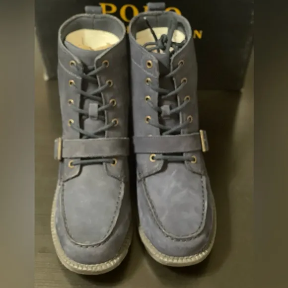 Polo Ralph Lauren Navy- polo mallet bear ranger hi II- Size: 6.5