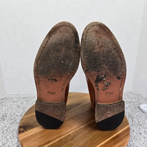 Polo Ralph Lauren Newent Brown Leather Casual Fashion Chelsea Boots Mens 8.5 D