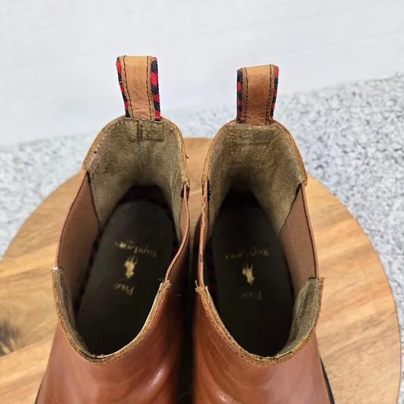 Polo Ralph Lauren Newent Brown Leather Casual Fashion Chelsea Boots Mens 8.5 D