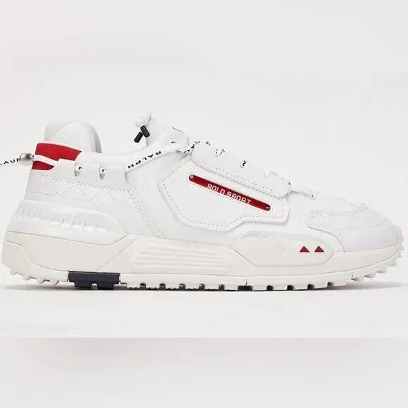 Polo Ralph Lauren Polo Sport PS200 Shoes Men Size 11.5 Sneaker White Red NEW