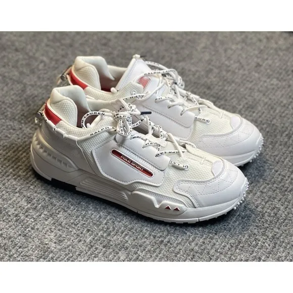 Polo Ralph Lauren Polo Sport PS200 Shoes Men Size 11.5 Sneaker White Red NEW