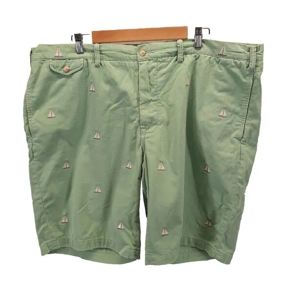 Polo Ralph Lauren Shorts Mens 44T Tall Slim GI Fit Sail Boat Boating Embroidered