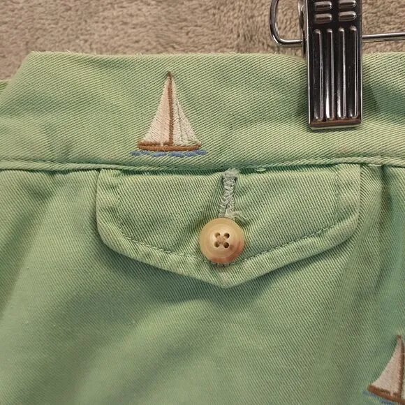 Polo Ralph Lauren Shorts Mens 44T Tall Slim GI Fit Sail Boat Boating Embroidered