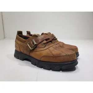 Polo Sport by Ralph Lauren Womens WT2152 Buckle Strap Shoes Leather Brown 7.5B