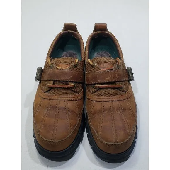 Polo Sport by Ralph Lauren Womens WT2152 Buckle Strap Shoes Leather Brown 7.5B