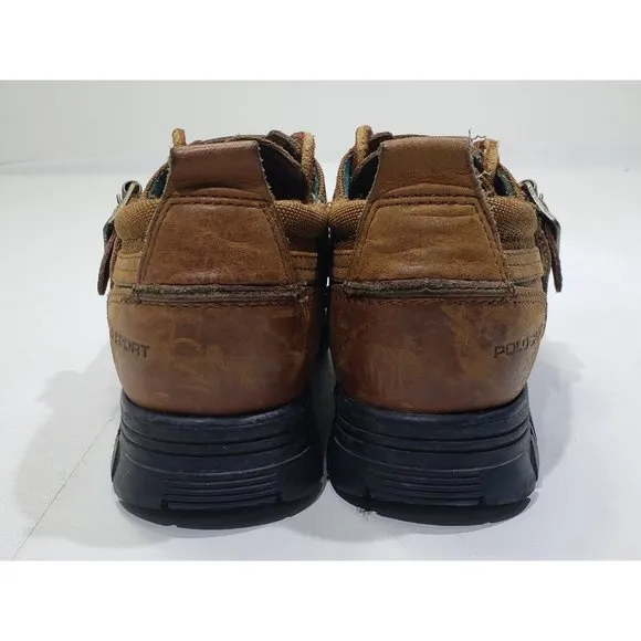 Polo Sport by Ralph Lauren Womens WT2152 Buckle Strap Shoes Leather Brown 7.5B