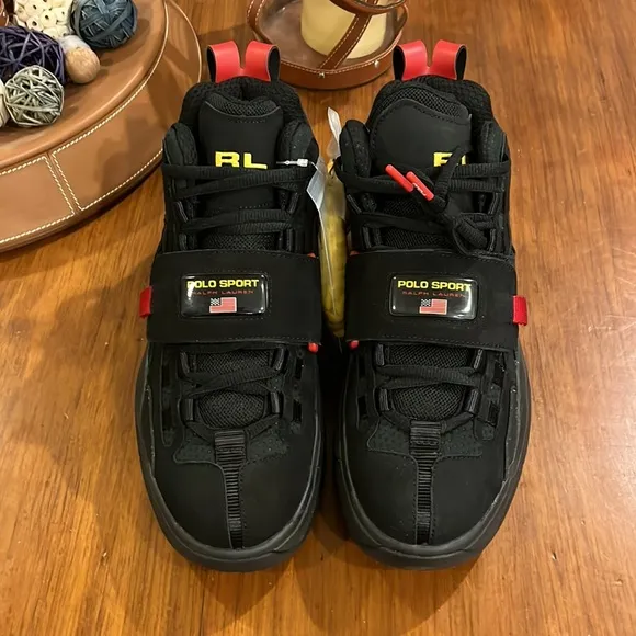 Polo Sport Ralph Lauren PS100 SK HTL shoes sneakers new nubuck black Men Size 9