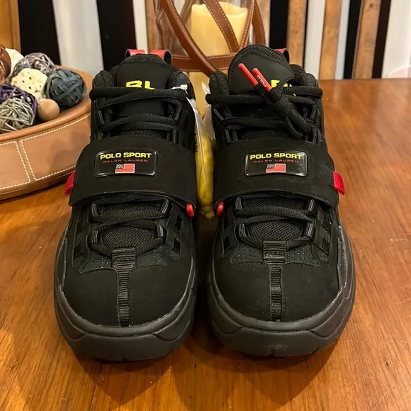 Polo Sport Ralph Lauren PS100 SK HTL shoes sneakers new nubuck black Men Size 9