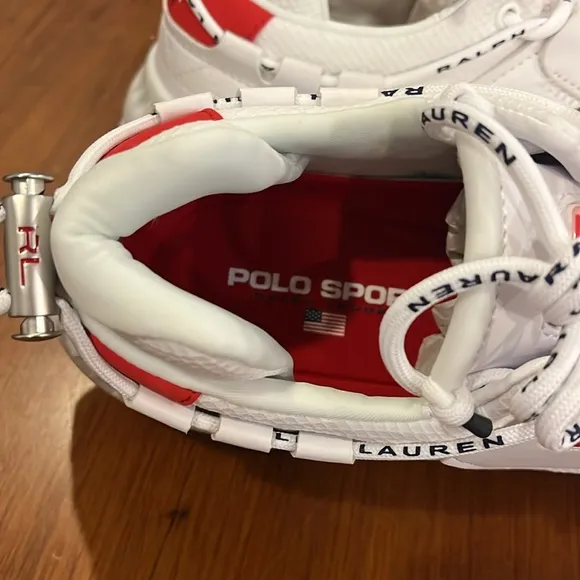 Polo Sport Ralph Lauren PS200 SK LTL shoes sneakers new white red Mens Sizes