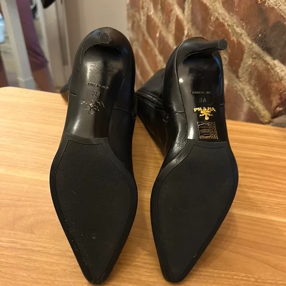 Prada Black Heeled Boots with Stiletto Heel