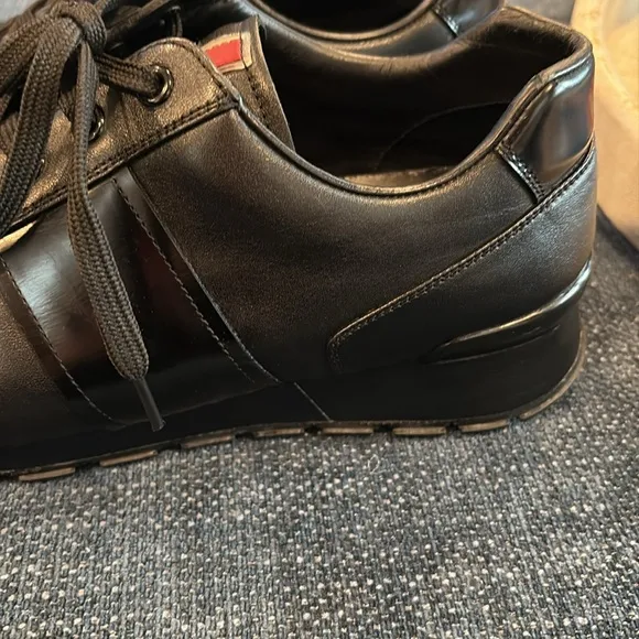 PRADA Black Leather Men's dress Shoes authentic italian leather