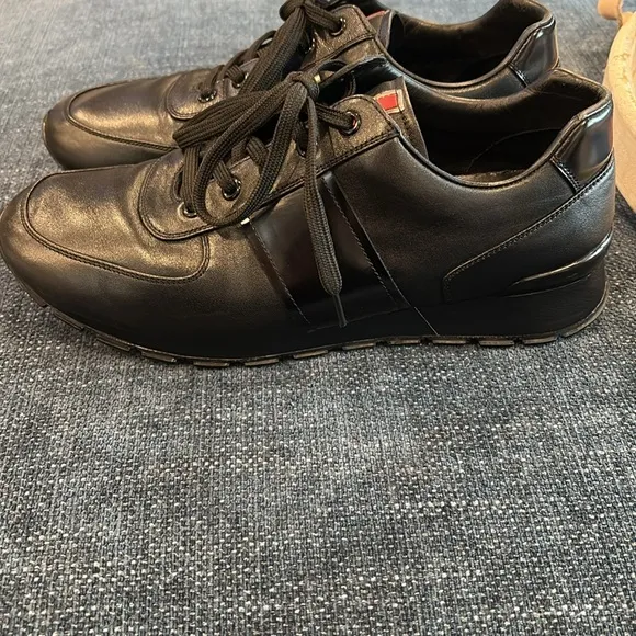 PRADA Black Leather Men's dress Shoes authentic italian leather