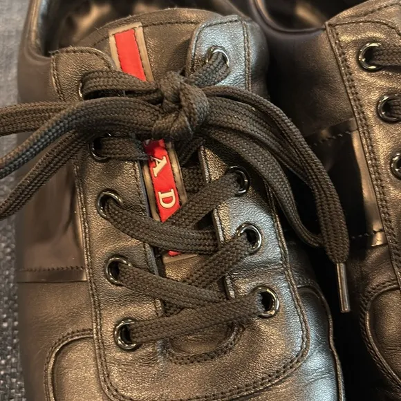 PRADA Black Leather Men's dress Shoes authentic italian leather