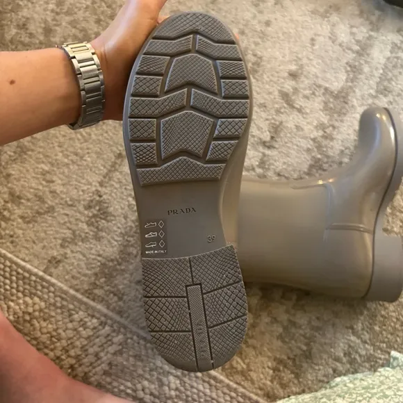 Prada Women's Gray Rain Boots