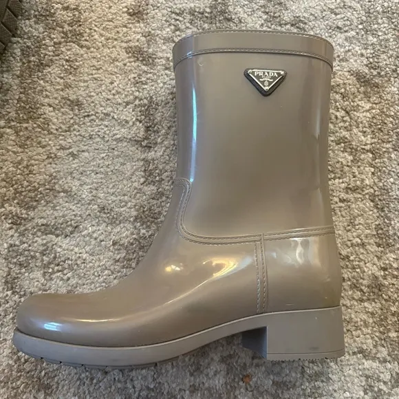 Prada Women's Gray Rain Boots