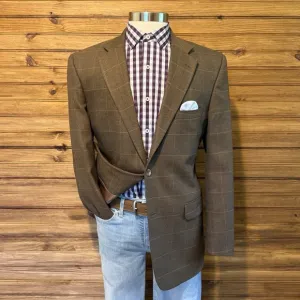 Pronto Uomo Mens Blazer Sport Coat Two Button Casual Jacket Size 42L Wool Suit