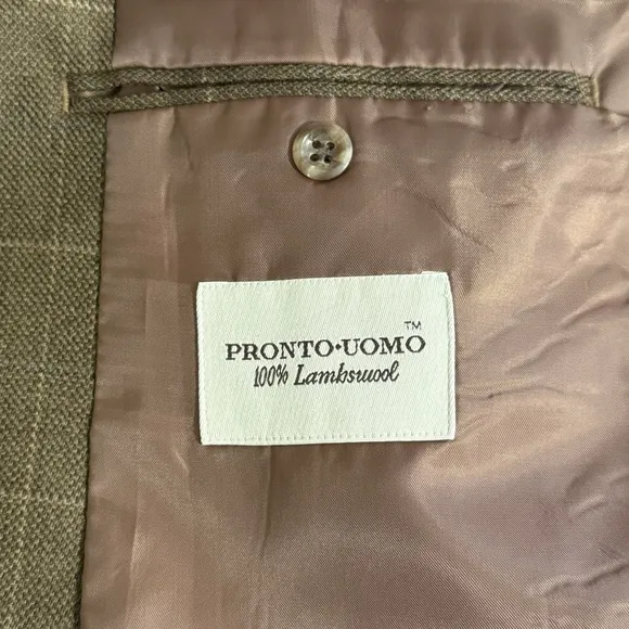Pronto Uomo Mens Blazer Sport Coat Two Button Casual Jacket Size 42L Wool Suit