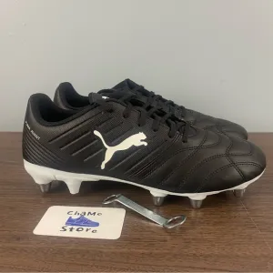 PUMA Avant Black White Faux Leather Studs Rugby Boots Shoes Men’s Sz