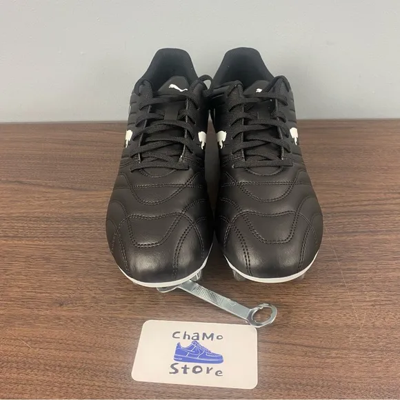 PUMA Avant Black White Faux Leather Studs Rugby Boots Shoes Men’s Sz