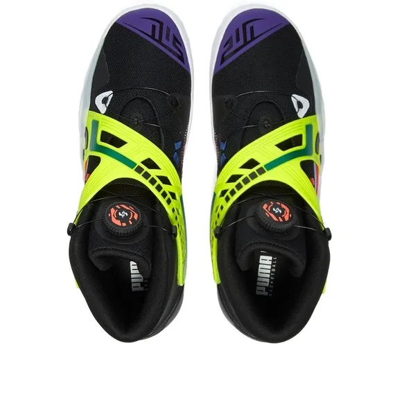 Puma Disc Rebirth Mens sz 9 Black Yellow Synthetic Athletic Basketball …