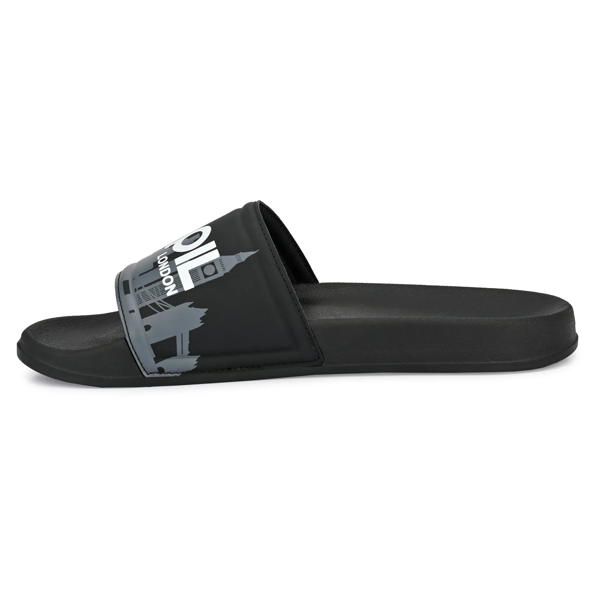 Pupil Men's BEN-1 Pool Slider, Black and White