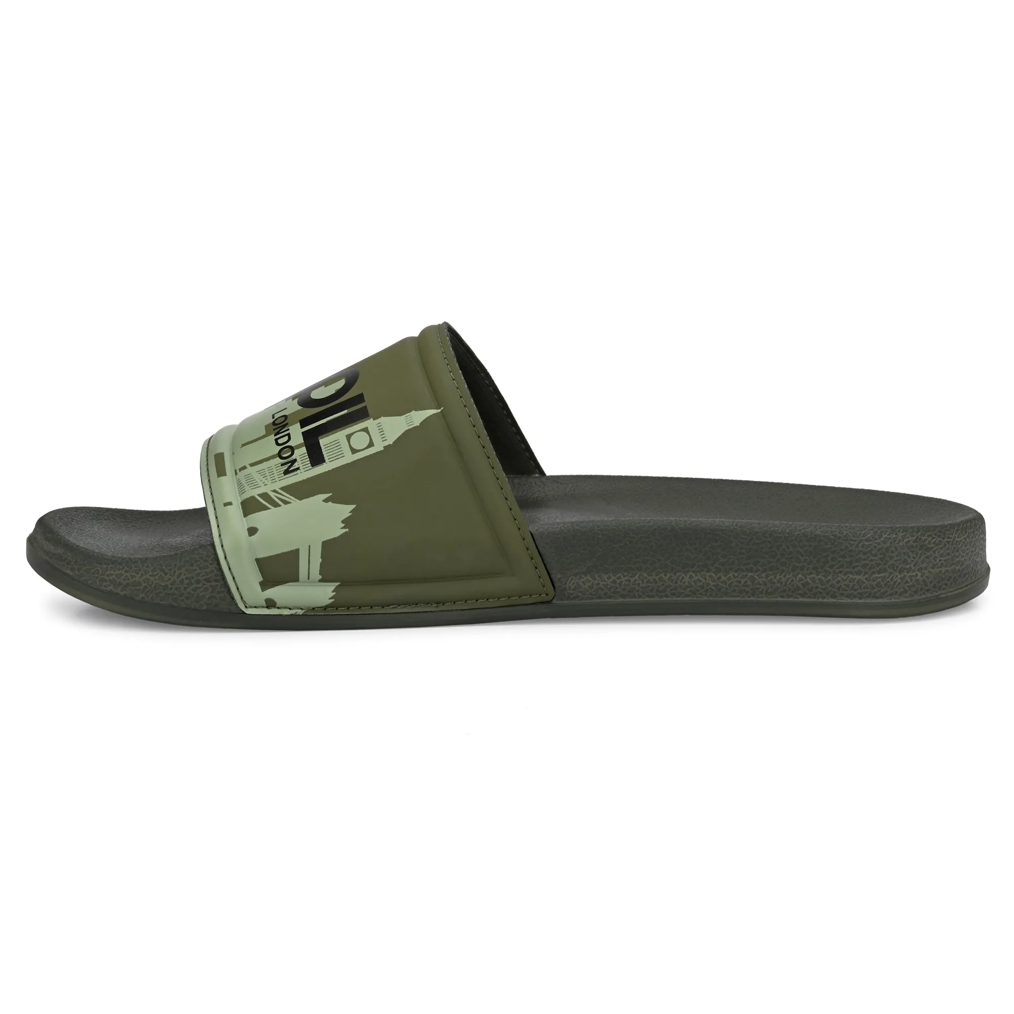 Pupil Men's BEN-1 Pool Slider, Olive and Black