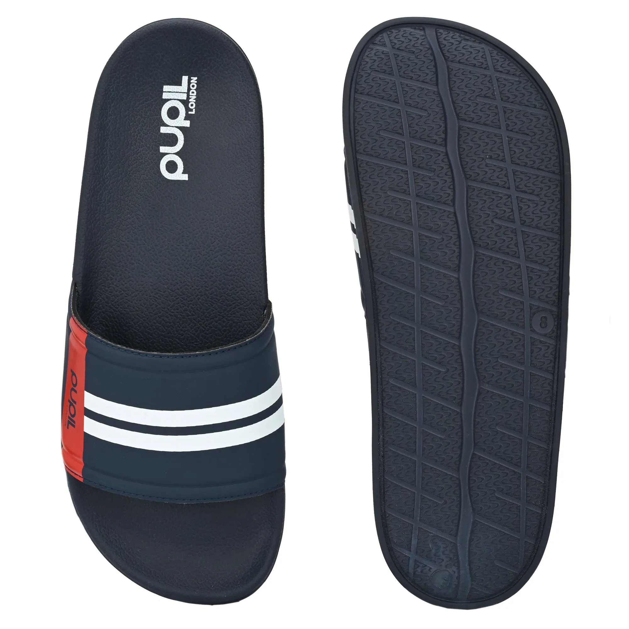Pupil Men's BEN-2 Pool Slider, Navy Peony