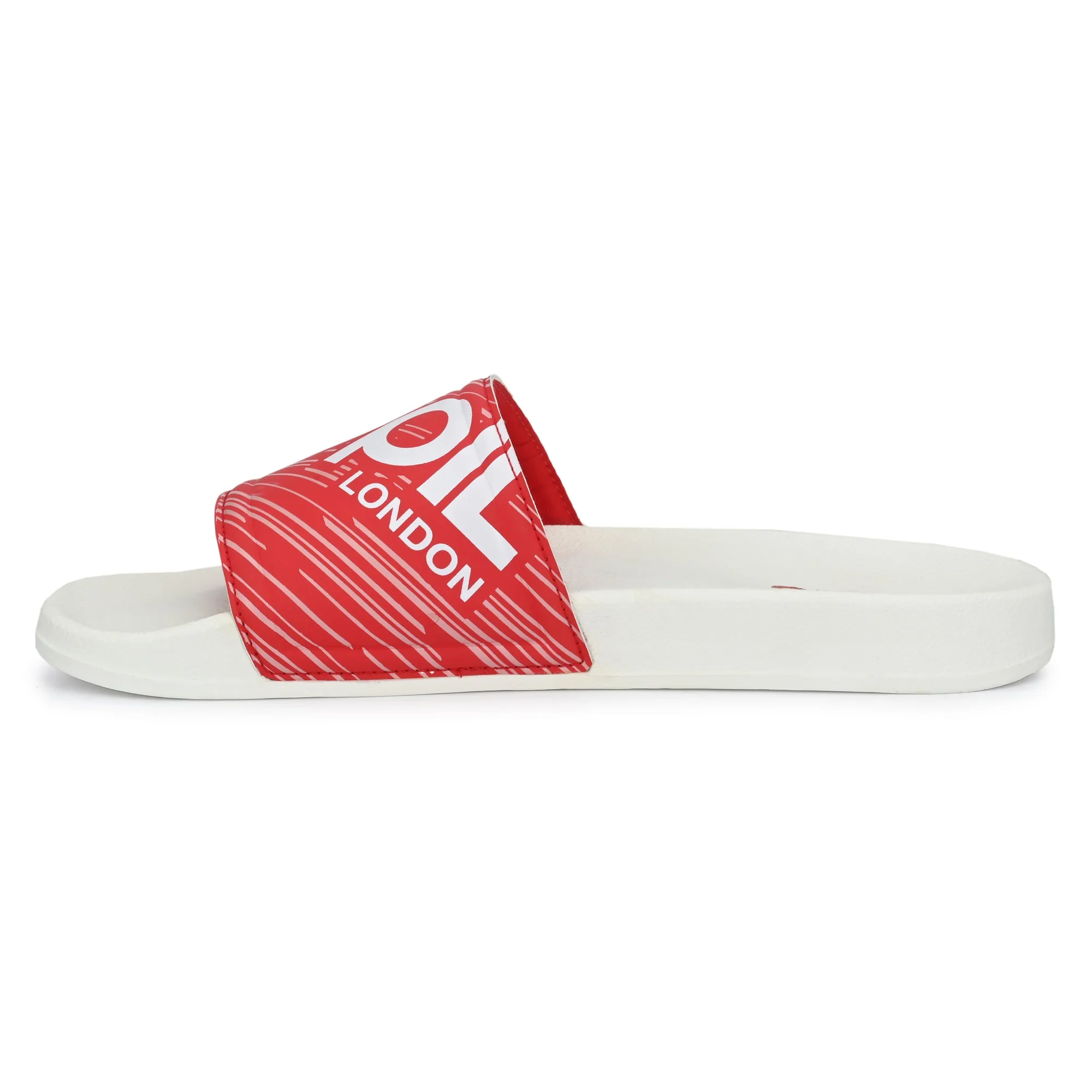 Pupil Men's BEN-3 Pool Slider, White and Red