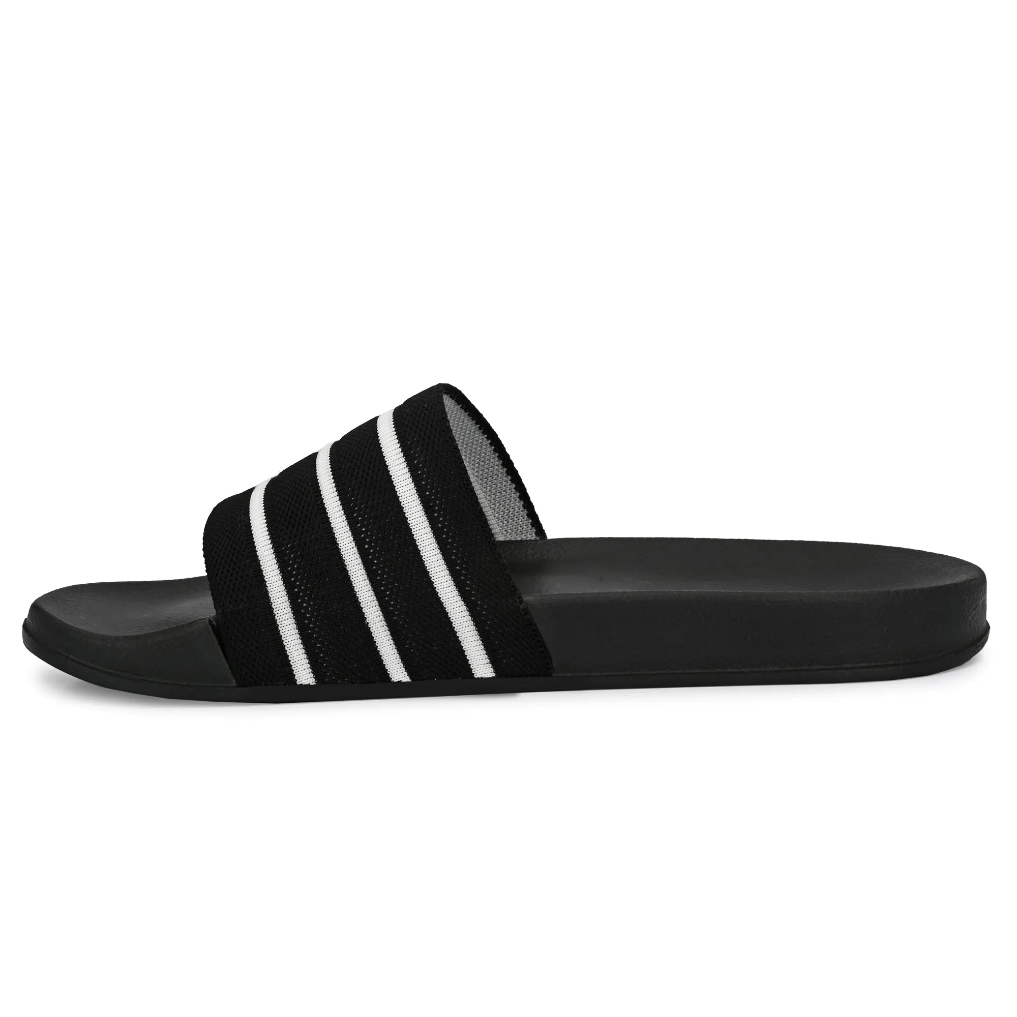 Pupil Men's BEN-5 Pool Slider, Black and White