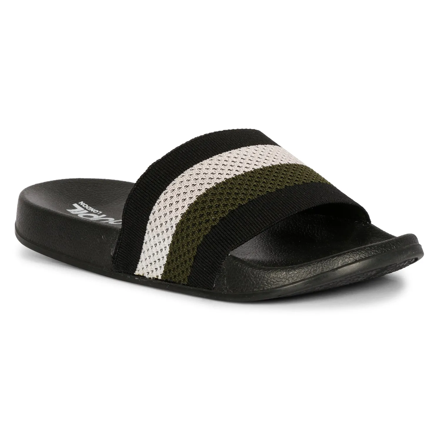 Pupil Men's BEN-6 Pool Slider, Black/White/Olive