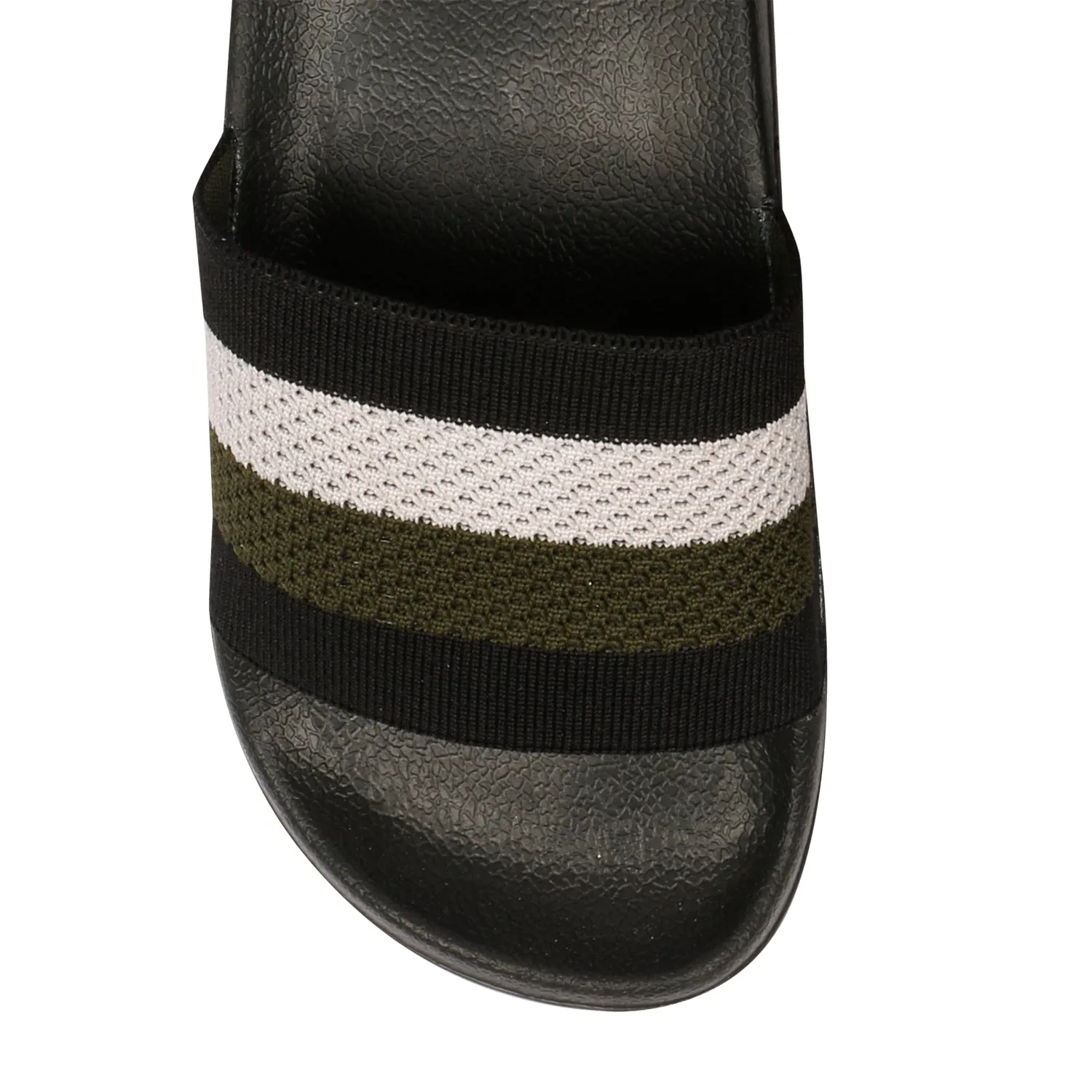 Pupil Men's BEN-6 Pool Slider, Black/White/Olive