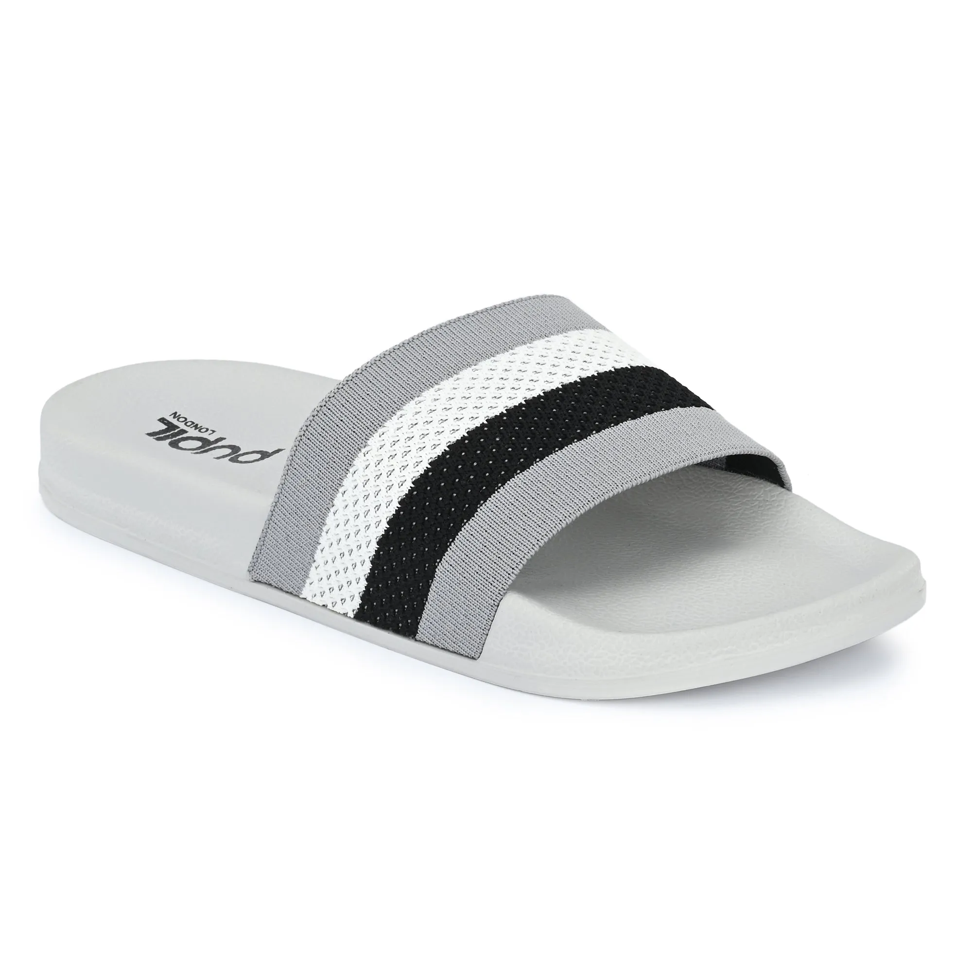 Pupil Men's BEN-6 Pool Slider, L.Grey/White/Black
