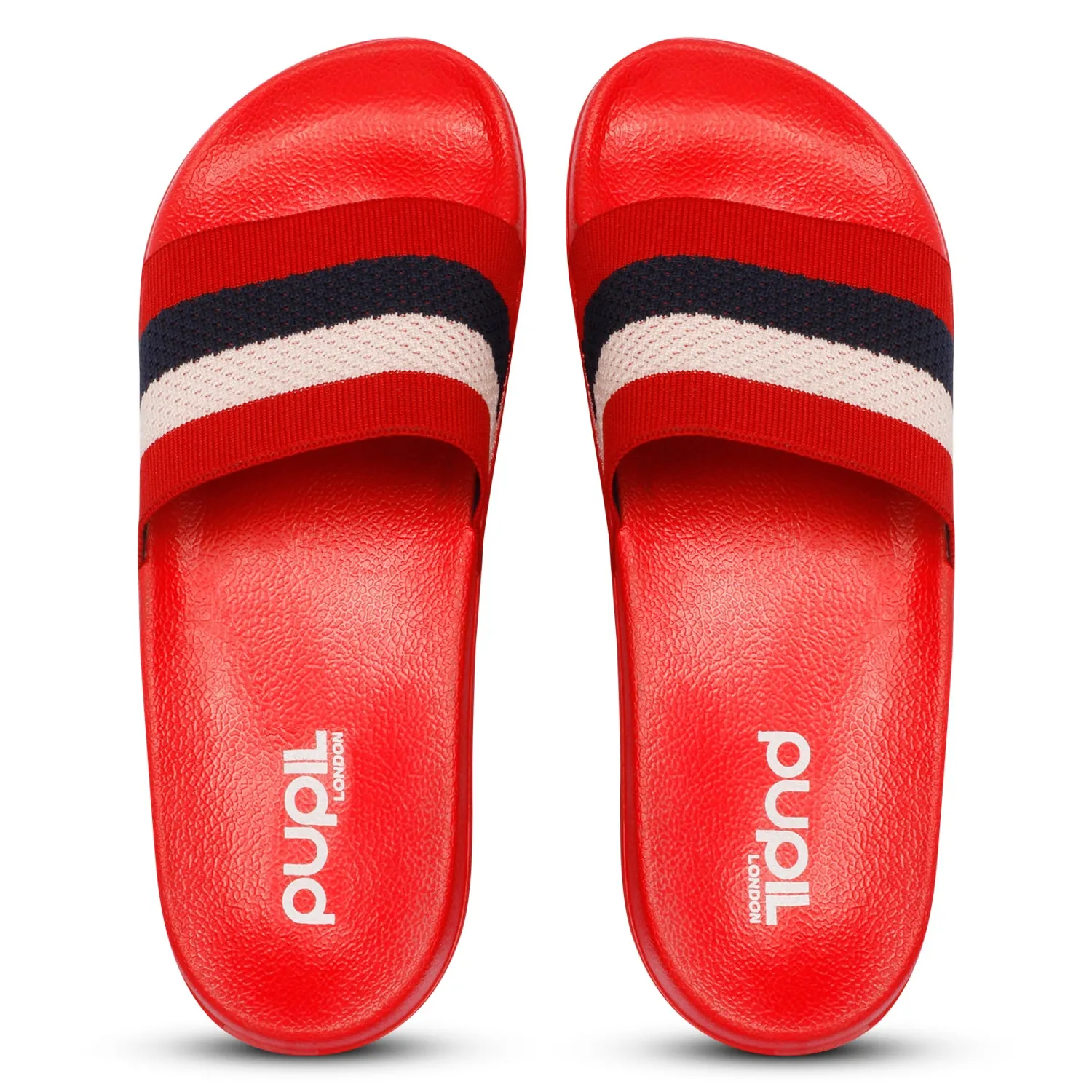 Pupil Men's BEN-6 Pool Slider, Red/White/Navy