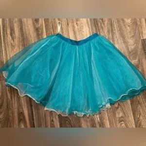 QUINCEANERA collection 7 layer tulle skirt teal rockabilly  sz 10