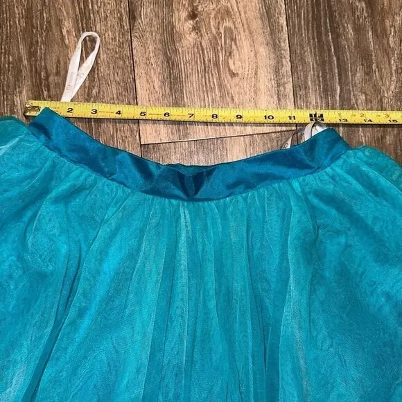 QUINCEANERA collection 7 layer tulle skirt teal rockabilly  sz 10