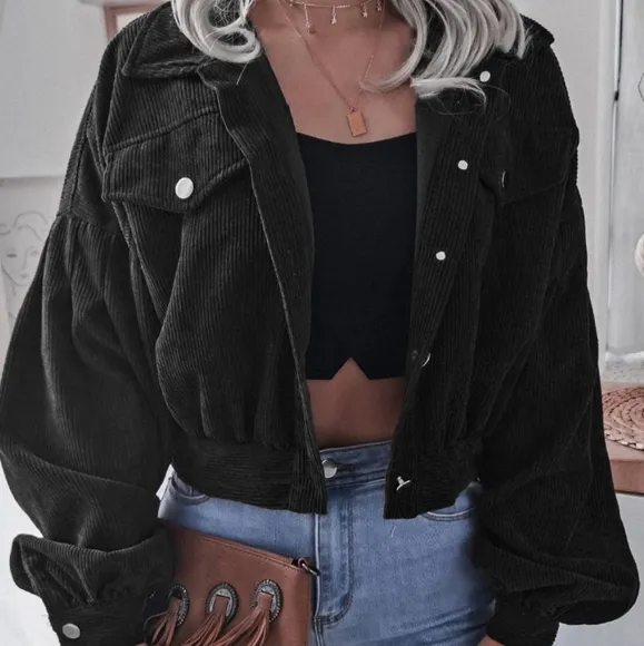 Quinn Lantern Cord Jacket - Black