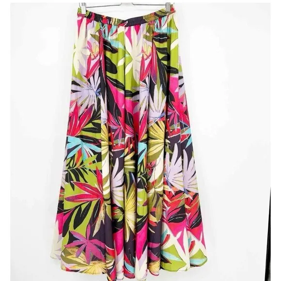 RACHEL ZOE Womens Hawaiian Tropical Print Vacation Resort Maxi Skirt Size M
