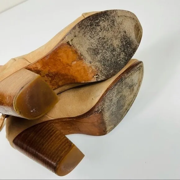 Rag &amp; Bone Camel Classic Newbury Western Stacked Heel Cowboy Boots Booties 37 7