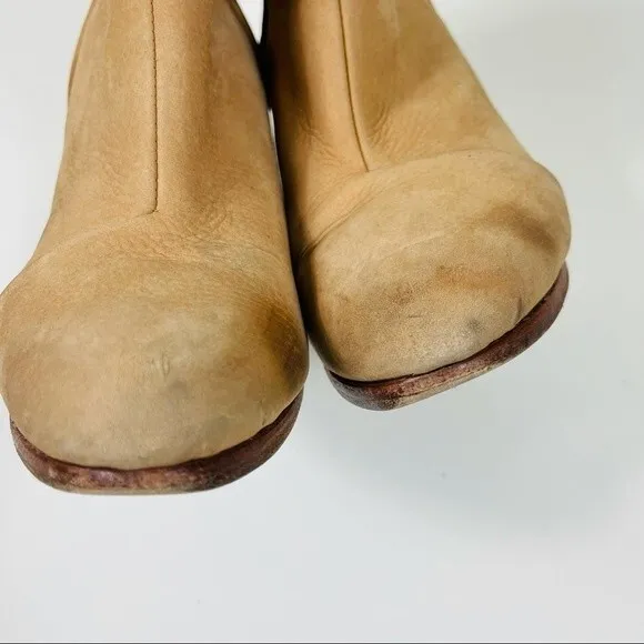 Rag &amp; Bone Camel Classic Newbury Western Stacked Heel Cowboy Boots Booties 37 7