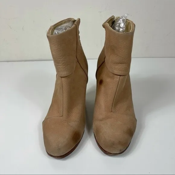 Rag &amp; Bone Camel Classic Newbury Western Stacked Heel Cowboy Boots Booties 37 7