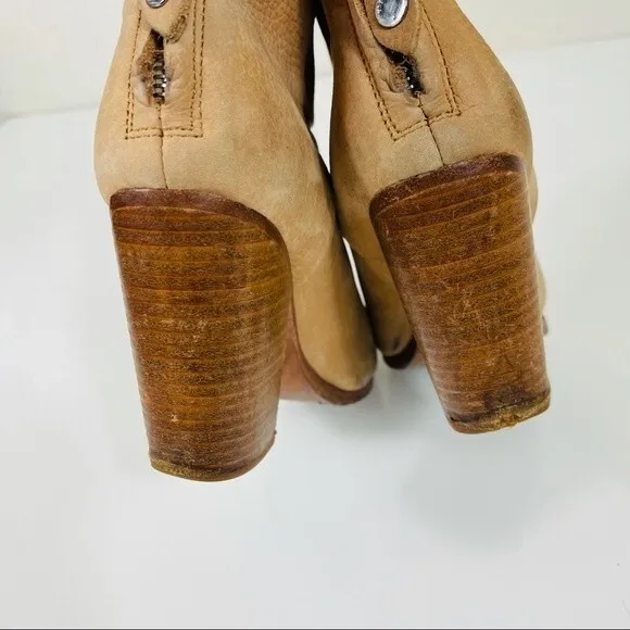 Rag &amp; Bone Camel Classic Newbury Western Stacked Heel Cowboy Boots Booties 37 7
