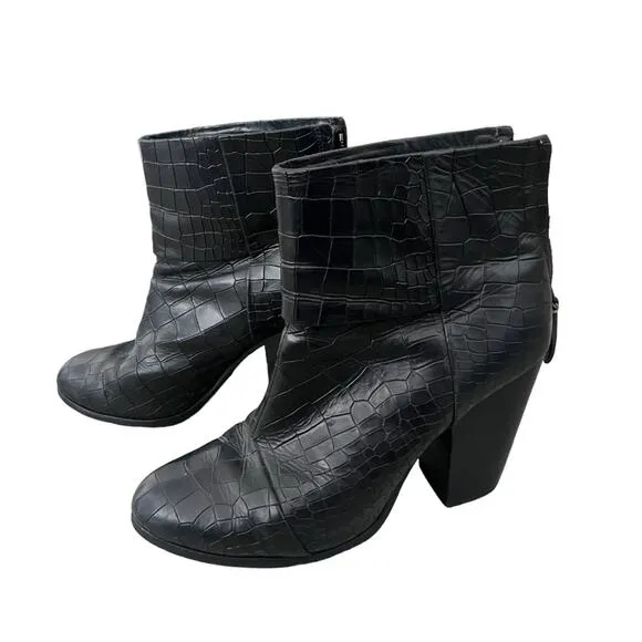Rag &amp; Bone Faux Snakeskin Booties