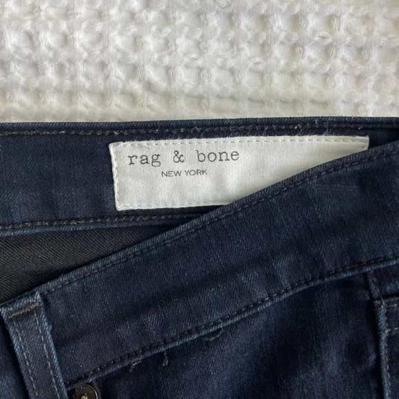 Rag &amp; Bone Jeans dark blue denim pant low rise skinny stretchy classic casual 27