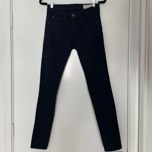 Rag &amp; Bone Jeans dark blue denim pant low rise skinny stretchy classic casual 27