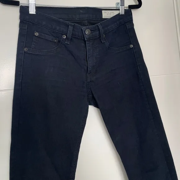 Rag &amp; Bone Jeans dark blue denim pant low rise skinny stretchy classic casual 27