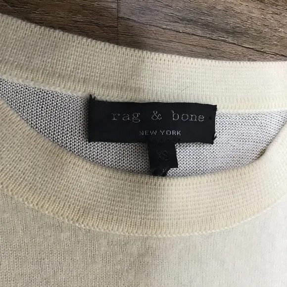 Rag &amp; Bone Sweater Size XS Marissa Color Block Lightweight Soft Pink Cream